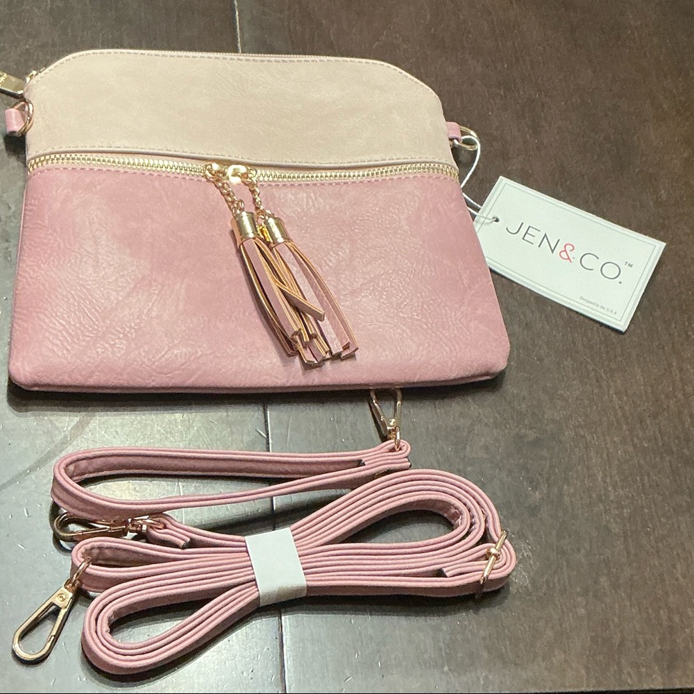 Jen & Co. Pink and Mauve Crossbody Bag